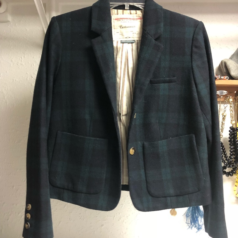 Anthropology plaid wool blazer